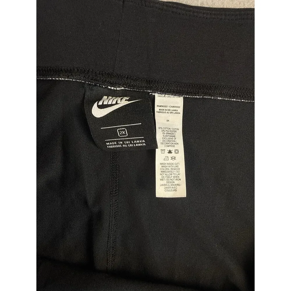 Nike Air Leggings Womens 2X Black Skinny High Rise Cropped Graphic Athletic Gym